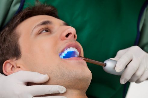 Patient having dental checkup
