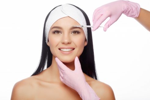 woman getting aesthetic procedure