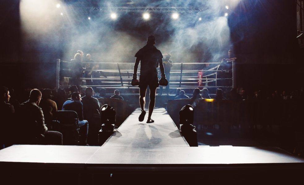 kickboxer entering the ring